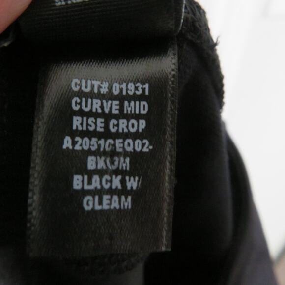 Koral Womens Size XS Black Gold Curve Mid Rise Crop Legging Stretchy Yoga Pants - Picture 9 of 9